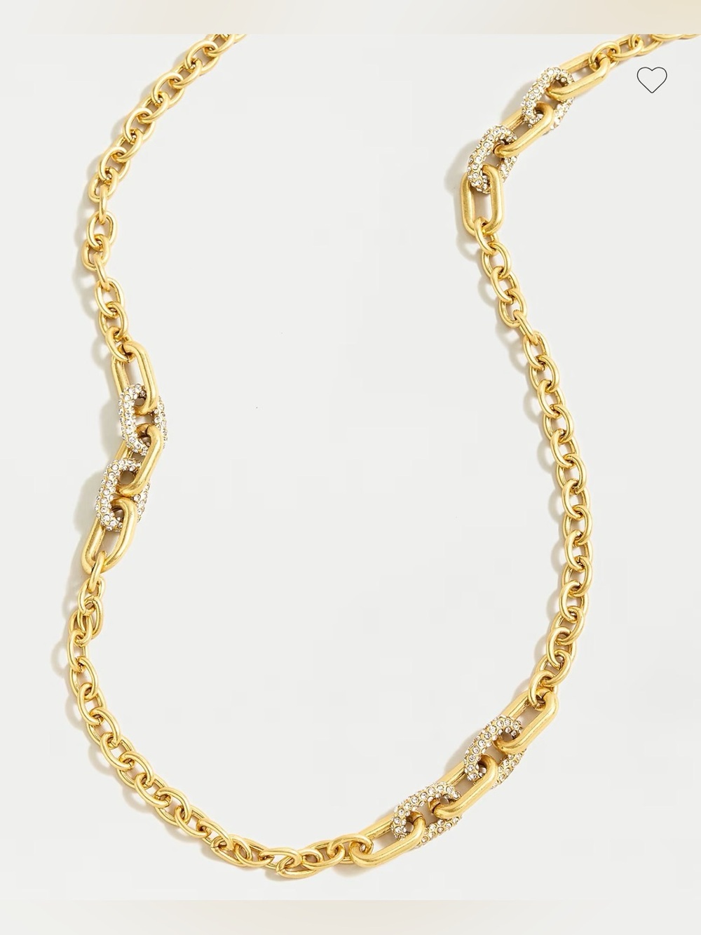 J. Crew NWT Luxury Minimalist Couture Runway Long link pavé crystal Necklace